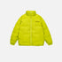 Flat lay product photos of black and brown puffer jackets