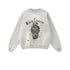 Light gray sweatshirt with Winding Decoration graphic printed on front, crew neck, subtle wash effect, product shot against white background