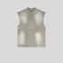 A light gray sleeveless muscle tee with mock neck and subtle faded effect displayed flat against light gray background