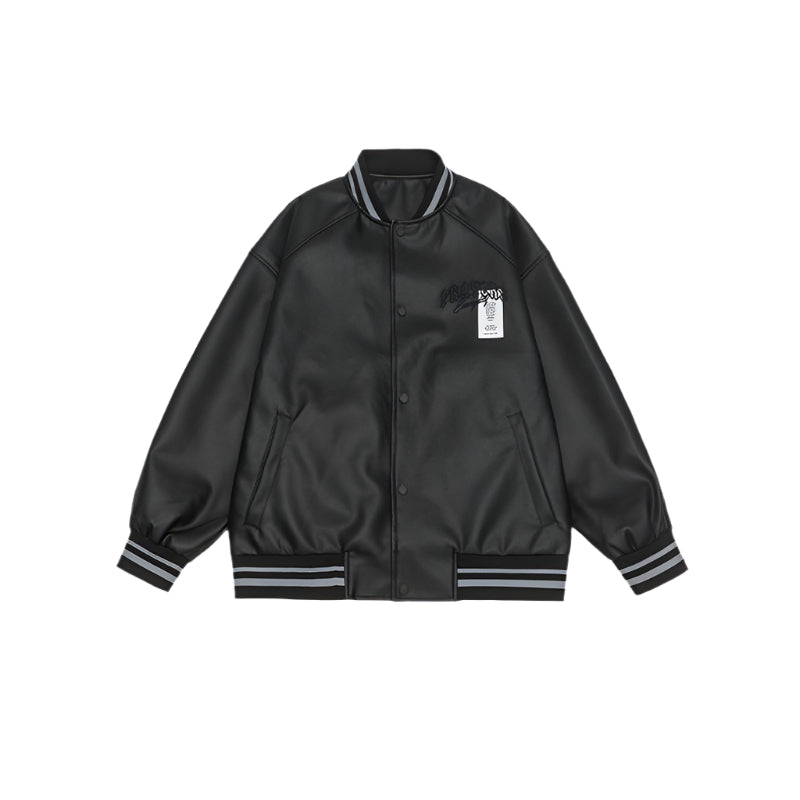 Minimalist Varsity Letterman Bomber Jacket