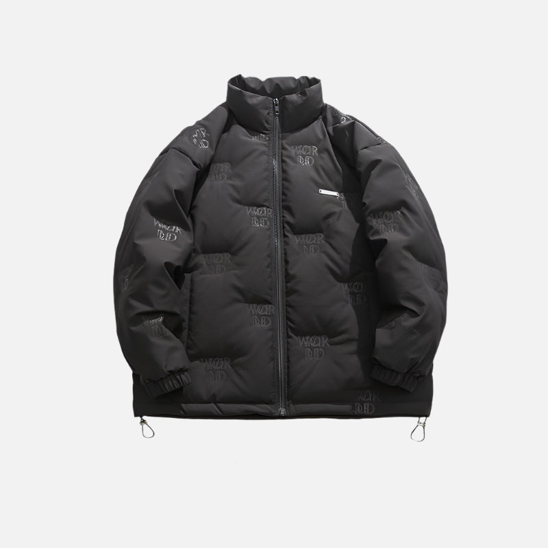 Minimal Stand Collar Down Puffer Jacket