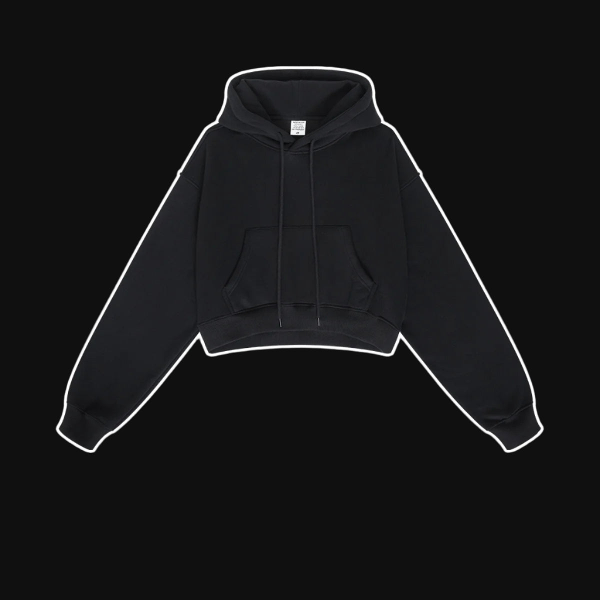 Black Cropped Hoodie – Minimalist Streetwear Sweatshirt – A classic black cropped hoodie with a modern fit, ideal for layering and everyday wear