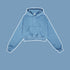 Sky Blue Cropped Hoodie – Trendy Women's Hoodie – A soft blue cropped hoodie with a relaxed fit, front pocket, and adjustable drawstrings