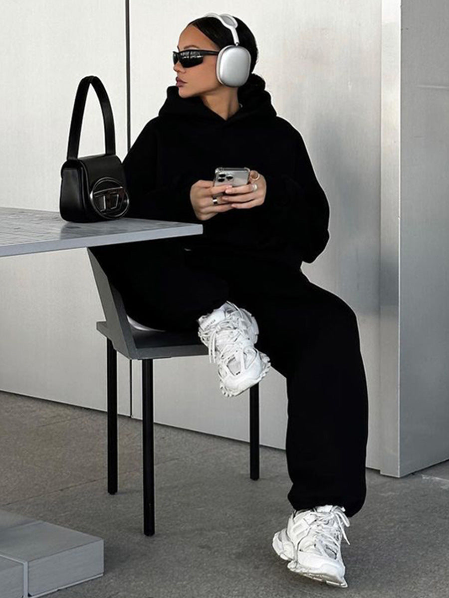 Oversized Cotton Blend Athleisure Sweat Set