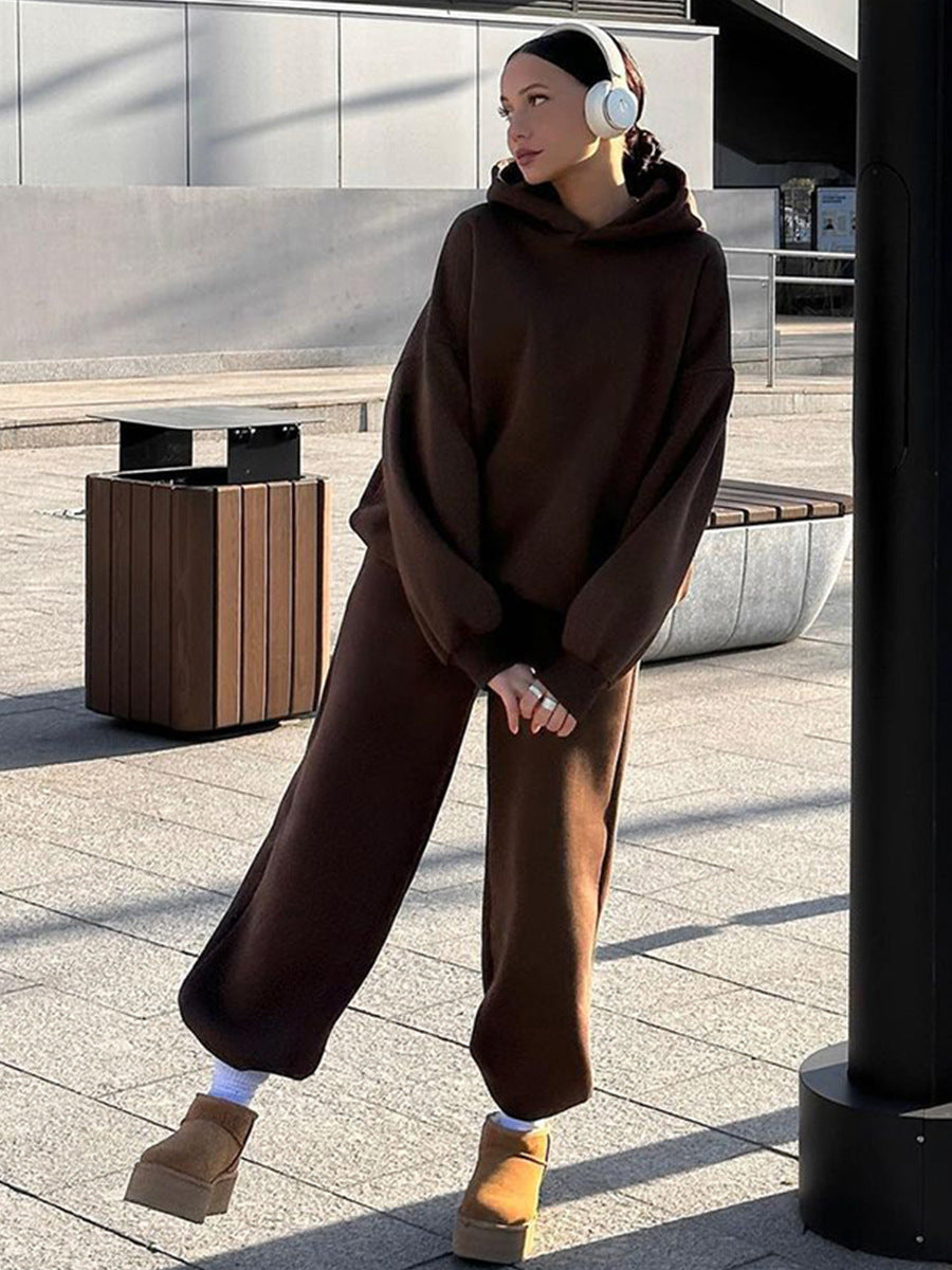 Oversized Cotton Blend Athleisure Sweat Set