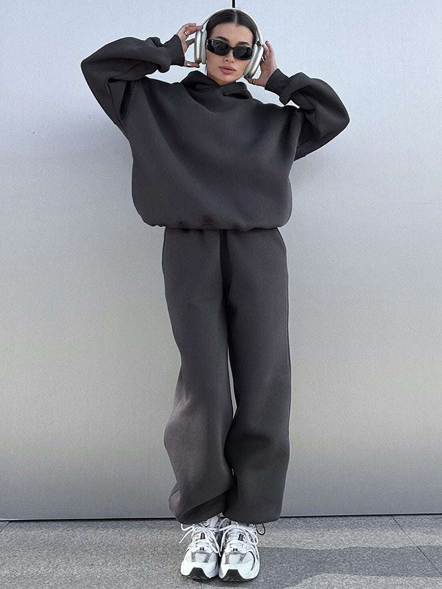 Oversized Cotton Blend Athleisure Sweat Set