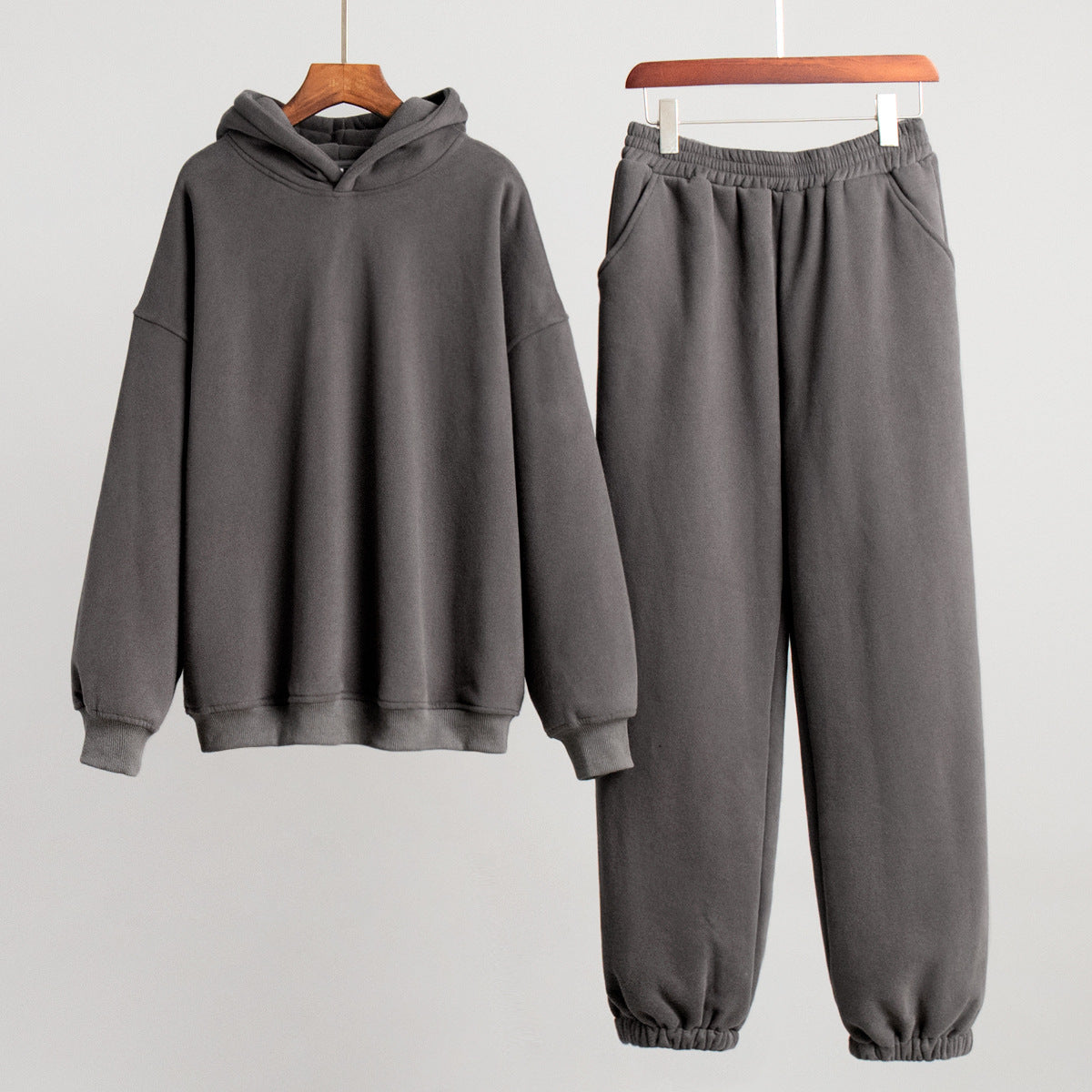 Oversized Cotton Blend Athleisure Sweat Set