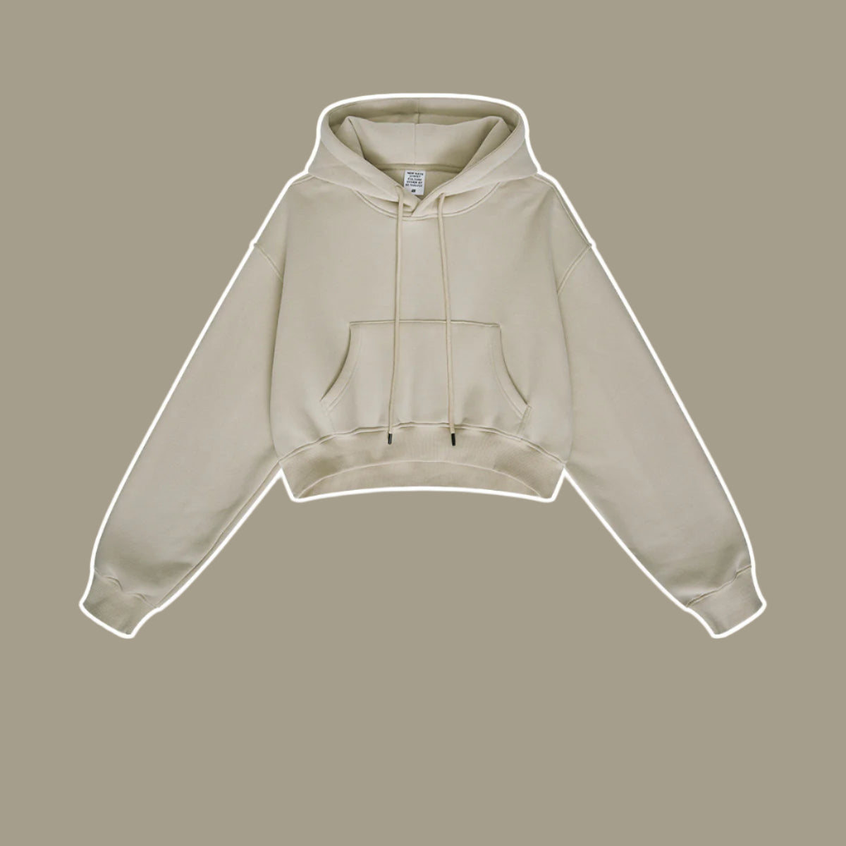 Beige Cropped Hoodie – Neutral Oversized Sweatshirt – A warm beige cropped hoodie, combining comfort and style with its relaxed fit