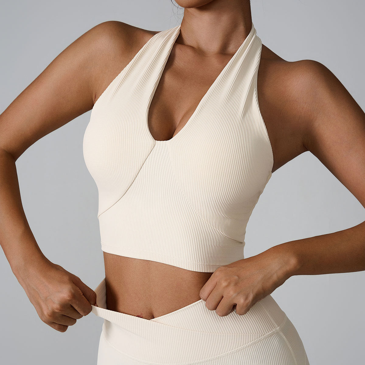 Plunge Halter Activewear Top - Sleek and Supportive Fit