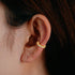 Minimalist 925 silver C-shaped hoop ear cuff no piercing wearing on ear.