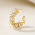 925 silver C-shaped gold hoop ear cuff with CZ crystals