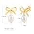 Elegant 925 silver bow-shaped earrings with size detail