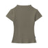 Mint mock neck t-shirt with ribbed texture and fitted cut, casual wardrobe staple back view