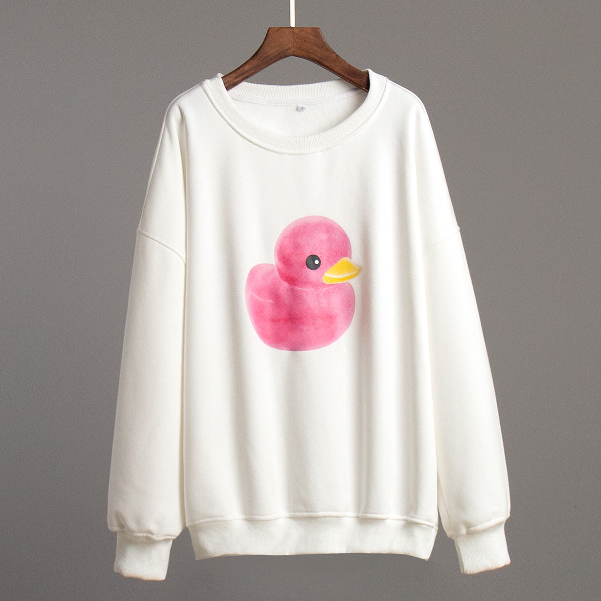 Oversized Cotton Blend Duck Print Sweatshirt