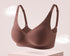 Seamless burgundy bra with soft support, molded cups, and a sleek, elegant design.