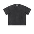 Plain black oversized t-shirt showing relaxed fit and clean silhouette against white background