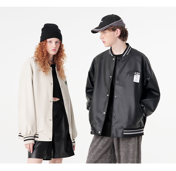 Minimalist Varsity Letterman Bomber Jacket