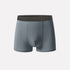 Charcoal Gray men's boxer briefs with dark waistband, highlighting premium stitching and superior comfort design