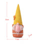 Measurement chart of an orange Easter gnome plush with a yellow hat, measuring 32cm in height and 11cm in width.
