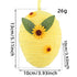 A yellow fabric Easter egg with sunflowers and green leaves, dimensions: 13cm x 10cm, weight: 26g.