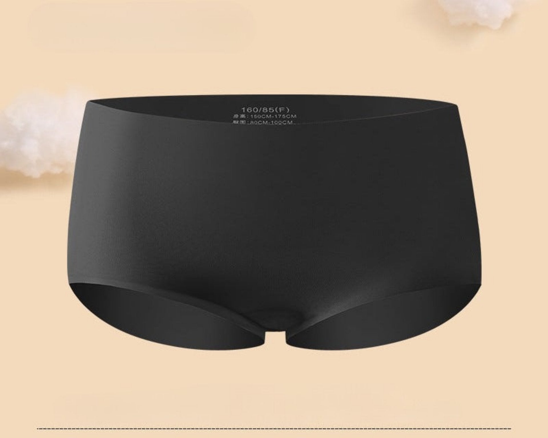 Black antibacterial brief shown in 3D render on beige background