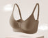 Coffee Brown seamless bra with stretchable fabric and deep U-cut.