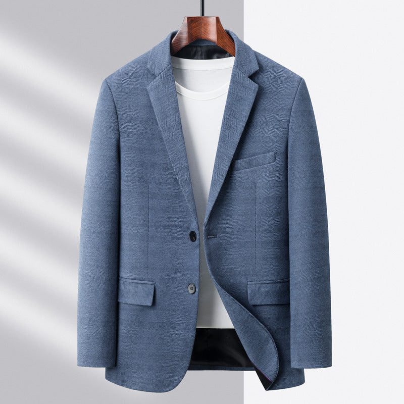 Men's Wool-Blend Fitted Blazer | Spring/Autumn Business Jacket