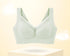 Large-size, thin, breathable bra in mint color with wide straps and seamless design for all-day comfort.