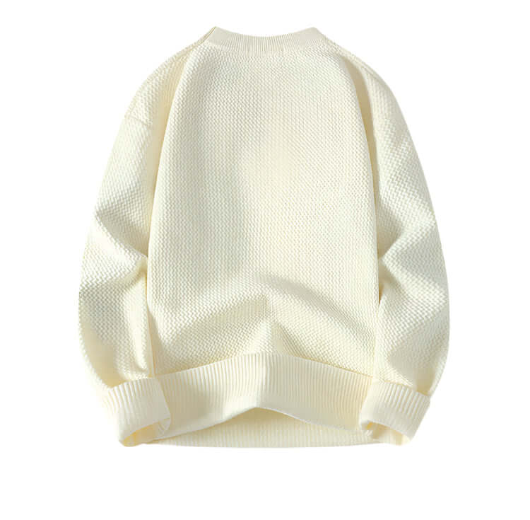 Back view cream sweater