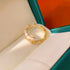 Luxury bamboo design ring with alternating white and gold segments