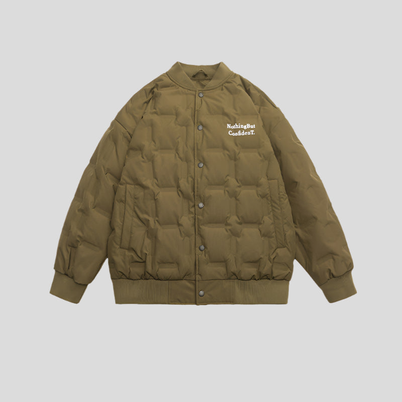 Chaqueta bomber acolchada de plumón estilo universitario