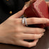 Silver plated zircon snake ring elegant book display