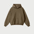 Olive brown oversized hoodie with front pocket on light background