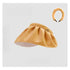 A warm yellow shell hat with an adjustable scrunchie-style band, designed for a chic, effortless style.