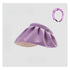  A pastel purple shell hat with a soft ruched band, set against a sleek layout displaying color choices.