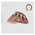 A stylish khaki-colored shell-shaped hat with a scrunchie-style band, displayed against a neutral background with color options on the left.
