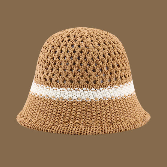 Crochet Straw Bucket Hat | Foldable Summer Sun Hat