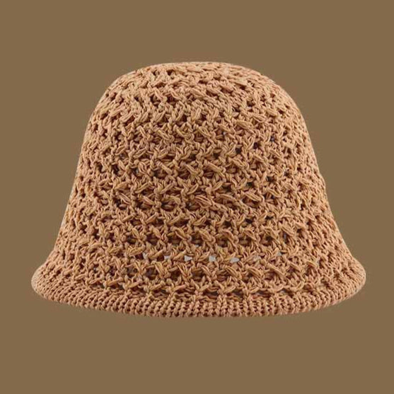 Crochet Straw Bucket Hat | Foldable Summer Sun Hat