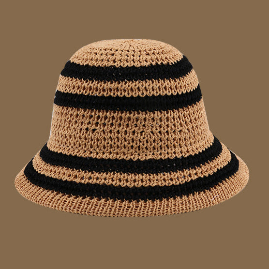 Crochet Straw Bucket Hat | Foldable Summer Sun Hat