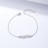 Silver bracelet with pavé MAMA charm and lobster clasp.