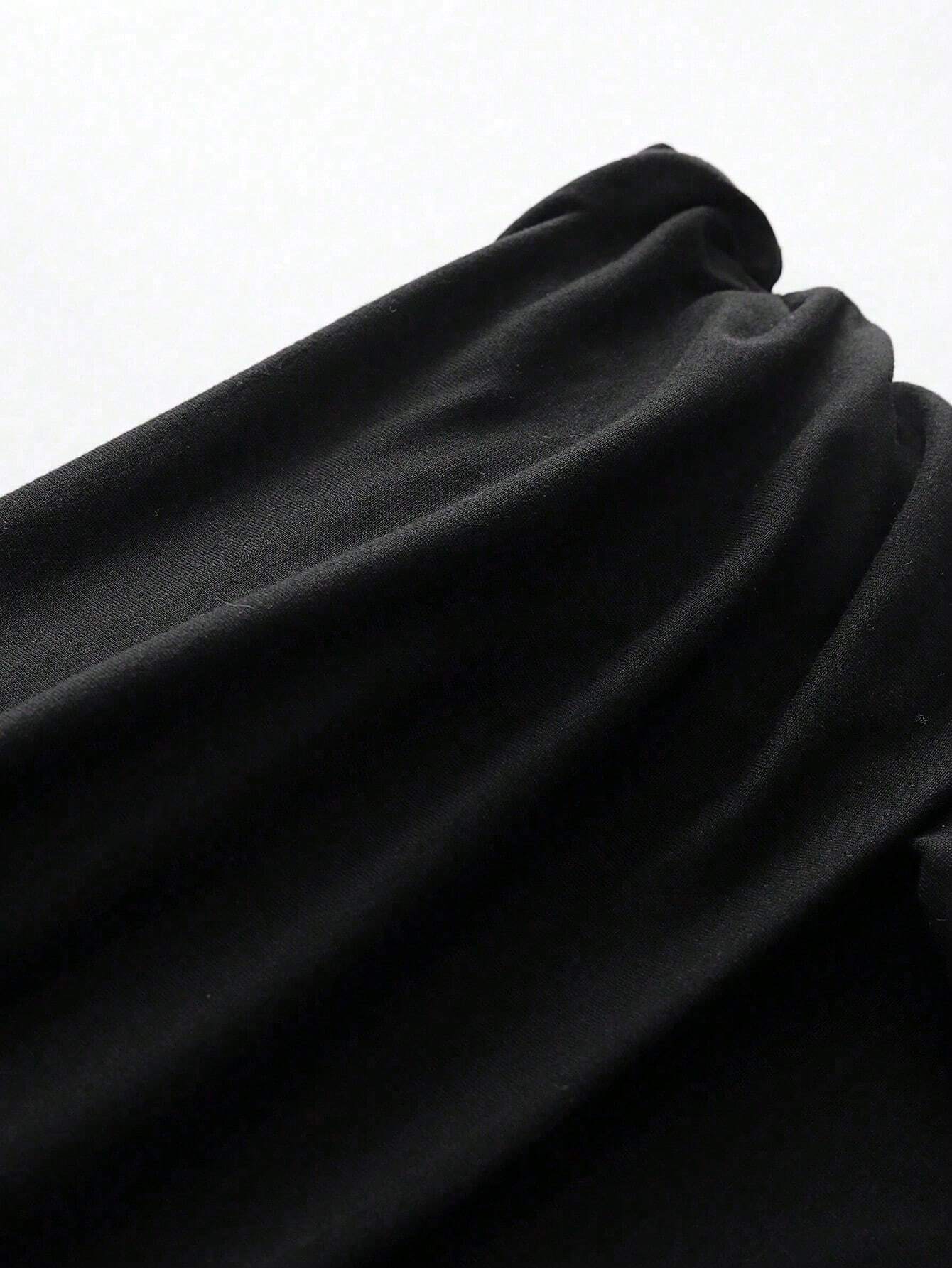 Off-Shoulder Elegant Black Mini Dress