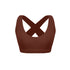 Vandyke brown sports bra with crossed back straps and scoop neckline