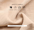 Close-up details of beige jacket showing stand collar, snap buttons, flap pocket and drawstring sleeve