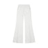 White flared sweatpants with drawstring waist and Drele logo