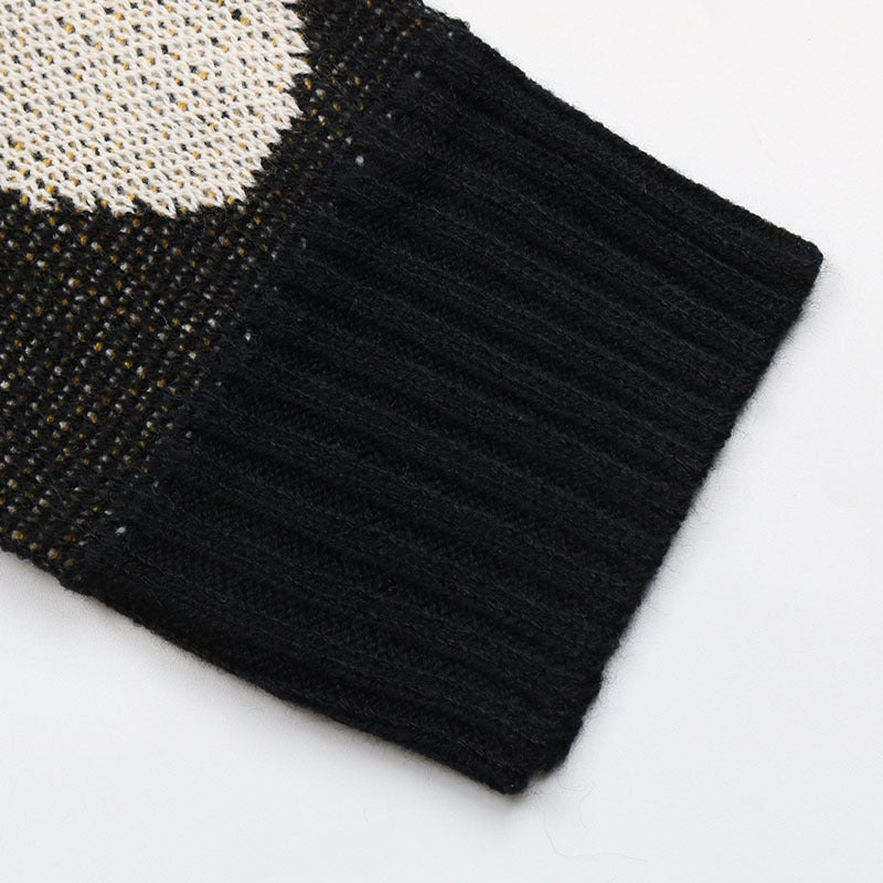 Close-up of sleeve cuff showcasing the thick ribbed knit design