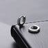 6mm zirconia pavé hoop earrings in silver on textured black display