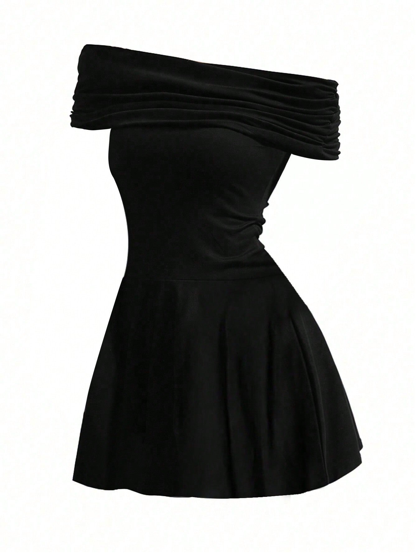 Off-Shoulder Elegant Black Mini Dress