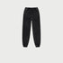 Dark gray jogger sweatpants with drawstring waist and side pockets on white background