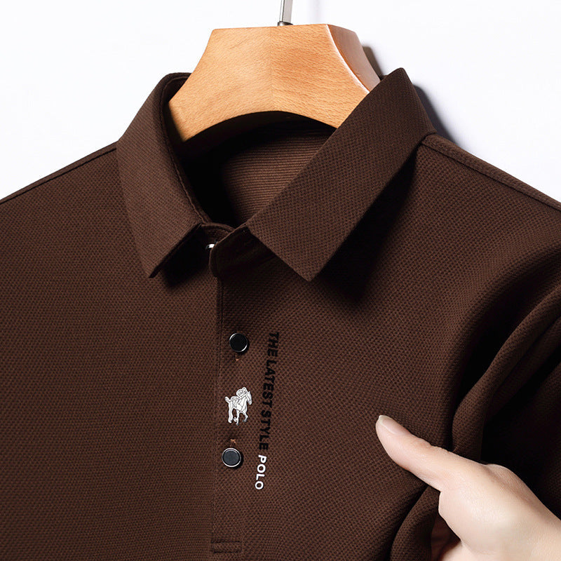 Men's Long Sleeve Performance Polo | Vertical Stitch Detail