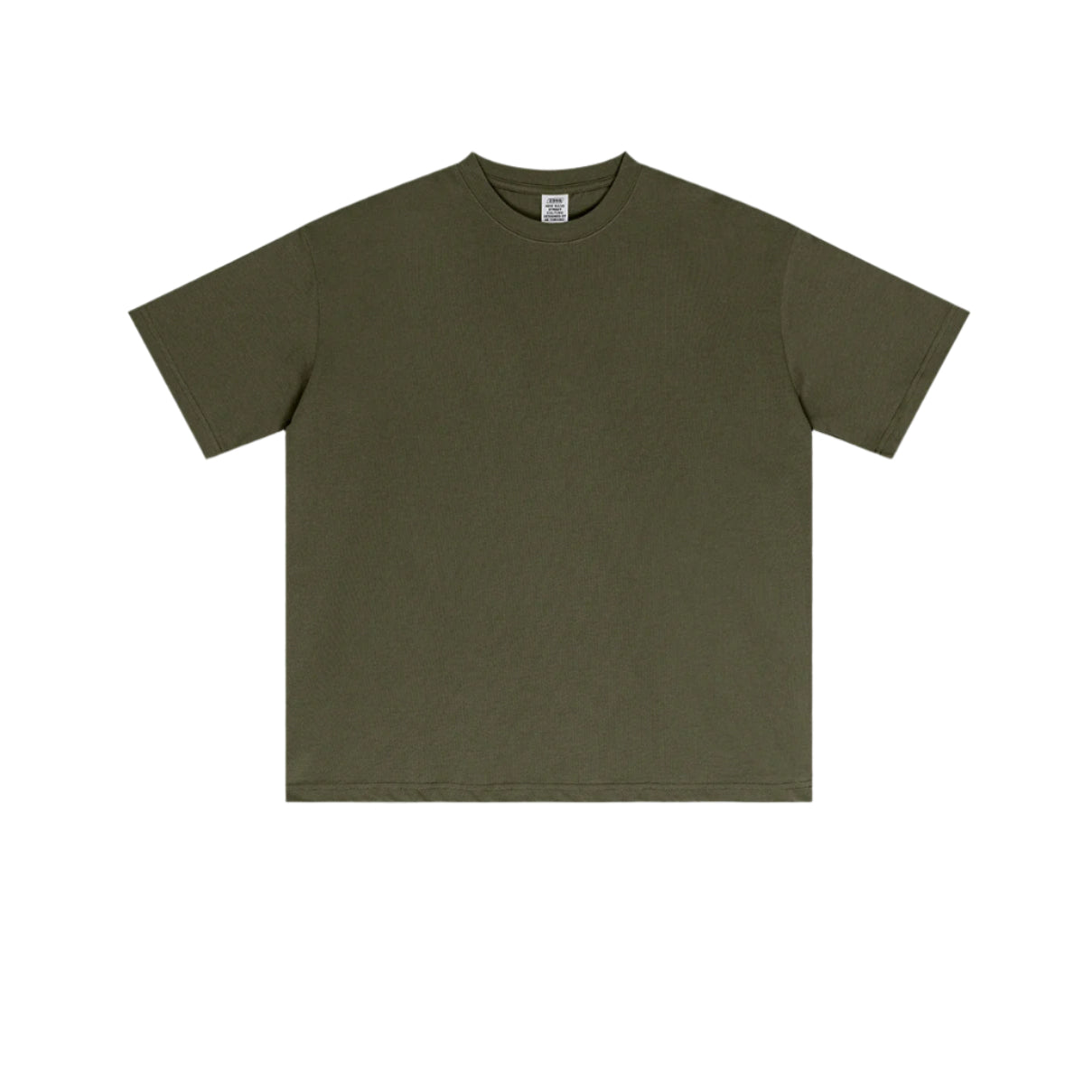 Olive green oversized t-shirt with clean crewneck design, short sleeves and relaxed cut, perfect for casual everyday styling